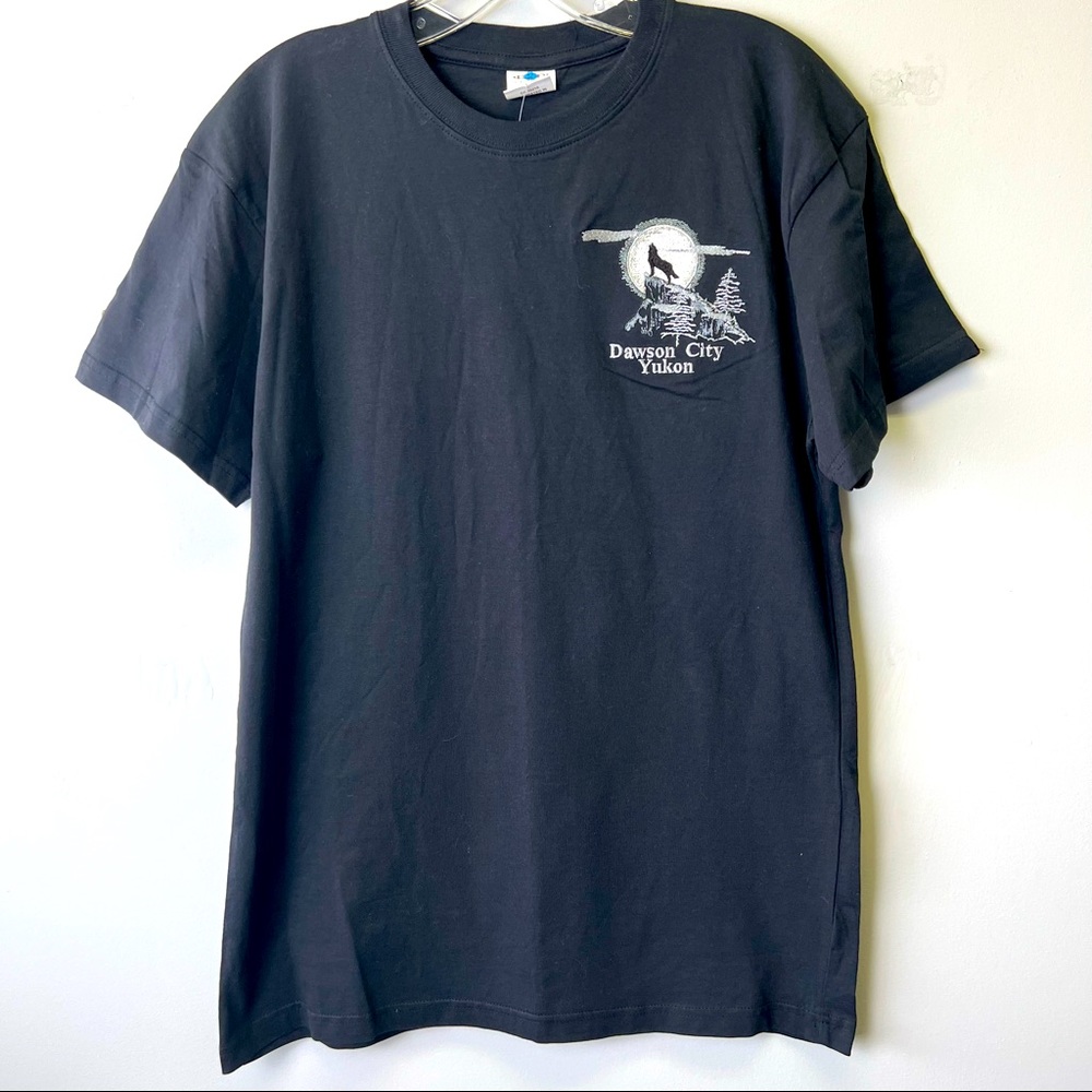 Dawson City Yukon Black Embroidered T-Shirt